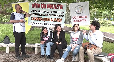 Öğretmenlerin TBMM önündeki nöbeti üçüncü gününde...