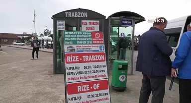 Rize - Trabzon dolmuş minibüsçüleri korsan taşımacılığı protesto etti