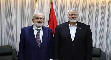 Karamollaoğlu, Hamas Siyasi Büro Başkanı Haniye ile görüştü