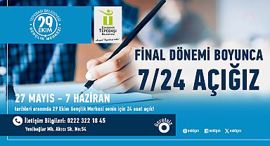 Tepebaşı Belediyesi kütüphaneleri, final haftasında 7/24 hizmet veriyor