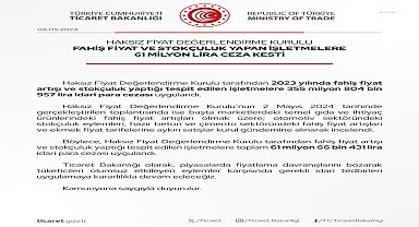 Ticaret Bakanlığı'ndan fahiş fiyat uygulayan işletmelere 61 milyon lira ceza