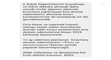 AFAD, depremzedelere verilen kira yardımının sona erdiğini duyurdu