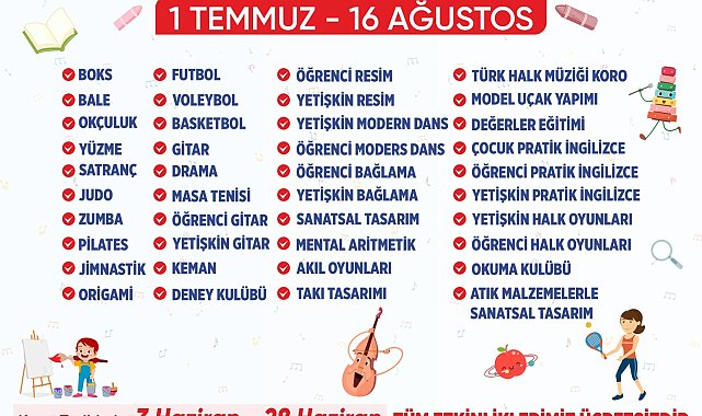 Aydın Büyükşehir Belediyesi'nden çocuklara yaz kursları