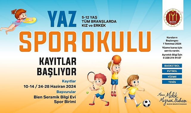 Bilecik Belediyesi Yaz Spor Okulları’nda kayıt dönemi başladı