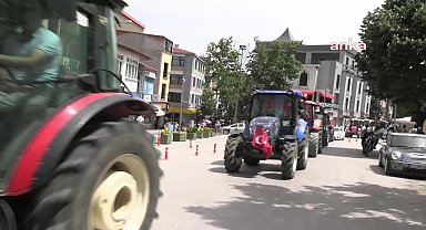 Bilecik'te çiftçilerden traktörlü eylem