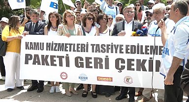 DİSK, KESK, TMMOB VE TTB'den 'tasarruf' protestosu: