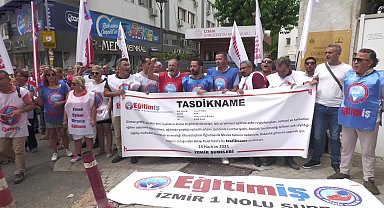 Eğitim İş İzmir Şubelerinden Bakan Tekin'e 'Tasdiknameli' tepki