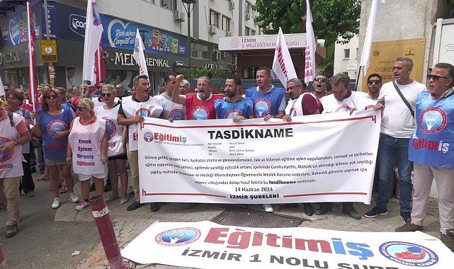 Eğitim İş İzmir Şubelerinden Bakan Tekin'e 'Tasdiknameli' tepki