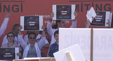 İstanbul Yenikapı'da sokak hayvanlarıyla ilgili kanun teklifine protesto: