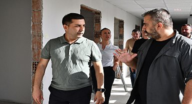 Kuşadası Belediye Başkanı Günel, yapımı süren Çocuk Bakım Evi ve Kadın Dayanışma Merkezi'ni inceledi