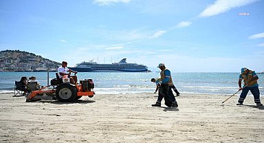 Kuşadası Belediyesi ekipleri, halk plajlarını sezona hazırlıyor 