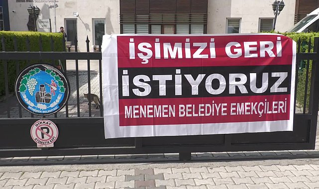 Menemen Belediyesi'nde işten çıkarılan işçiler meclise alınmadı, basına, başkanın özel korumaları müdahale etti