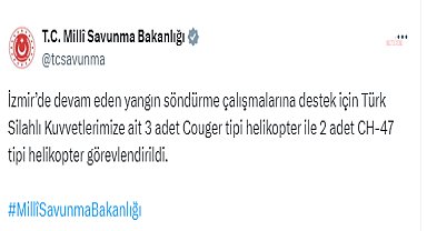 MSB'den İzmir'deki yangına ilişkin açıklama: