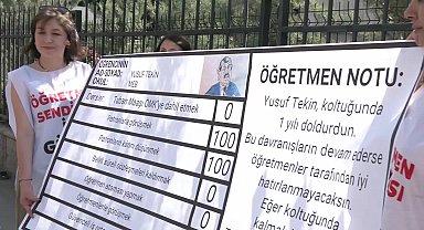Özel sektör öğretmenlerinden Milli Eğitim Bakanı Tekin'e karne