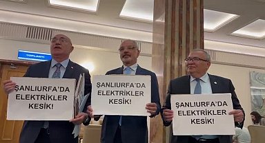 TBMM'de milletvekilleri Şanlıurfa'da yaşanan elektrik kesintilerini protesto etti: