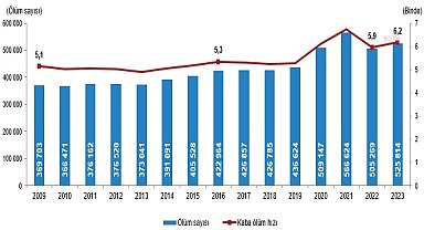 TÜİK: 2023'te 525 bin 814 kişi öldü, ölüm nedenlerinin ilk sırasında dolaşım sistemi kaynaklı hastalıklar yer aldı (BEKLEYECEK)