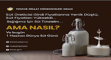 Ziraat Mühendisleri Odası’ndan Dünya Süt Günü açıklaması: “Ulusal Süt Konseyi, piyasayı üretici ve tüketici lehine düzenleyememektedir”