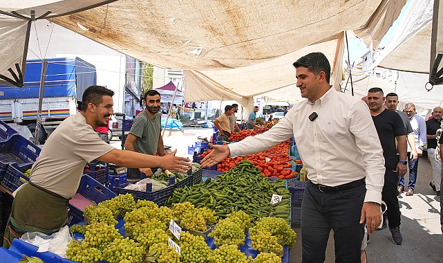 Ataşehir Belediye Başkanı Adıgüzel’den İçerenköy Semt Pazarı’na ziyaret