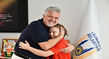 Avrupa Güreş Şampiyonu Nil Aktaş'tan Lüleburgaz Belediye Başkanı Gerenli'ye ziyaret