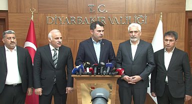 Bakan Kurum Diyarbakır’da konuştu: Deprem bölgesinde asla ve asla siyasi polemiğe yer yoktur