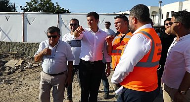 Bodrum Belediye Başkanı Mandalinci, Yalıkavak Pazaryeri çalışmalarını inceledi