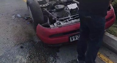 Çorum'da otomobil takla attı, 4 kişi yaralandı 