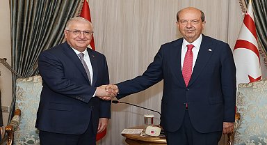 KKTC Cumhurbaşkanı Tatar, Milli Savunma Bakanı Güler'i kabul etti