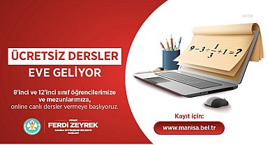 Manisa Büyükşehir Belediyesi'nden online ve ücretsiz eğitim desteği hizmeti 