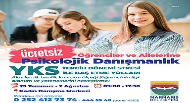 Marmaris Belediyesi'nden üniversiteye girecek öğrencilere ücretsiz psikolojik danışmanlık hizmeti
