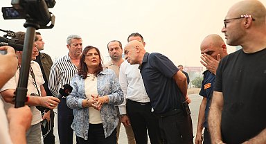 Aydın Büyükşehir Belediyesi İtfaiye ekipleri, Germencik'teki orman yangınını söndürme çalışmalarına katılıyor