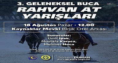 Buca’da 3. Geleneksel Rahvan At Yarışları 18 Ağustos'ta düzenlenecek
