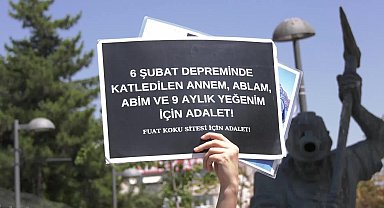Depremzede Döne Kaya'dan Madenci Anıtı önünde oturma eylemi: Ben sadece 65 kişi için değil, ölen 53 bin insan için adalet arıyorum