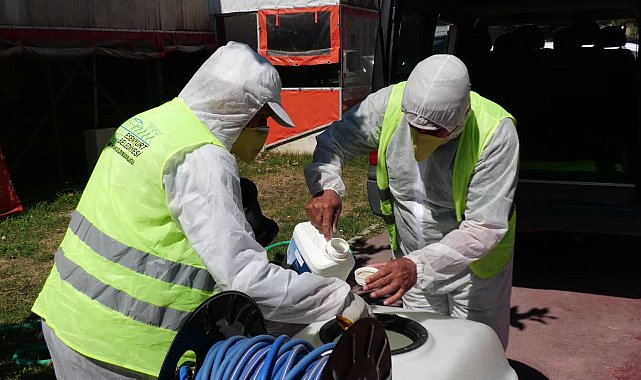Esenyurt Belediyesi'nden teke böceğine karşı ilaçlama çalışması