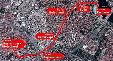 İBB, Eyüpsultan-Bayrampaşa Tramvay hattını öz kaynaklarıyla yapma kararı aldı..