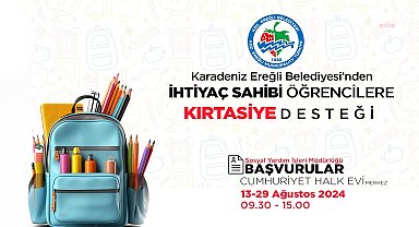 Karadeniz Ereğli Belediyesi, ihtiyaç sahibi öğrencilere kırtasiye desteğinde bulunacak