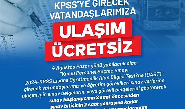 KPSS’ye gireceklere İstanbul’da ulaşım ücretsiz olacak