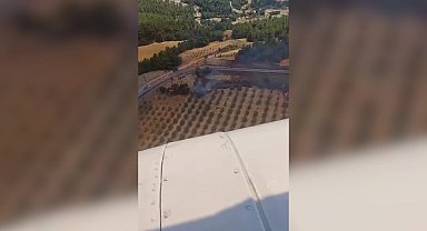 Manisa'nın Gördes ilçesinde çıkan orman yangınına müdahale ediliyor 