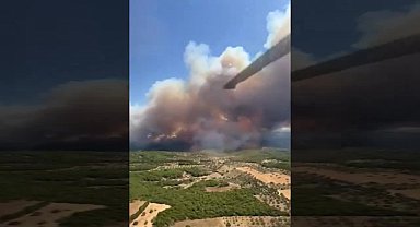MSB, Çanakkale'deki orman yangınına müdahale için bir adet S-70 tipi helikopter görevlendirildiğini duyurdu