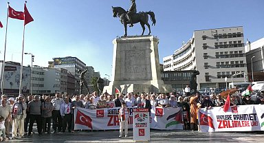 Saadet Partisi'nden Türkiye genelinde Haniye'nin öldürülmesine ilişkin basın açıklaması... Ankara İl örgütü Ulus Atatürk Heykeli önünde bir araya geldi