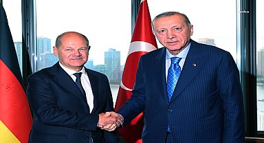 Cumhurbaşkanı Erdoğan, New York'ta Almanya Başbakanı Scholz ile bir araya geldi