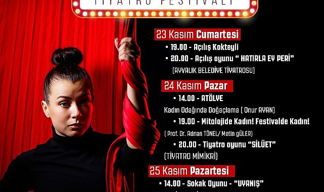 Erdemli Kadın Hikayeleri Tiyatro Festivali, Ayvalık Belediye Tiyatrosu’nun “Hatırla Ey Peri” oyunu ile başlayacak