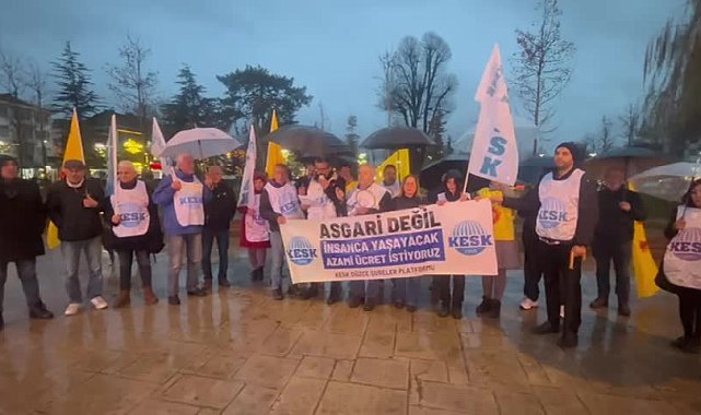 Düzce'de KESK'ten asgari ücret protestosu