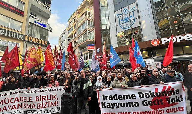 İzmir Emek ve Demokrasi Güçleri’nden işçi eylemlerine getirilen yasaklara ve kayyum atamalarına tepki