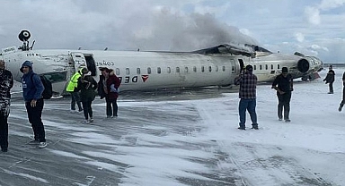 Kanada'da iniş yapan uçak ters döndü: 18 yaralı