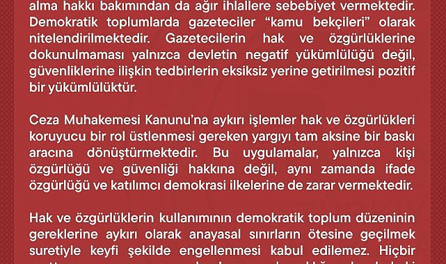Türkiye Barolar Birliği'nden gözaltı ve tutuklamalara tepki: