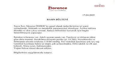 Florence Nightingale İstanbul Hastanesi: “Sayın Sırrı Süreyya Önder; genel olarak tedavilerimize iyi yanıt vermektedir, yoğun bakım süreci devam ediyor”