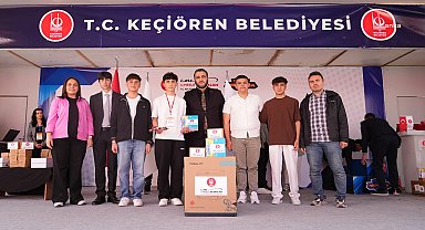 Keçiören Belediyesi’nin Rob-Okul Liseler Arası Çizgi İzleyen Robot Yarışması’nda ödüller sahiplerini buldu