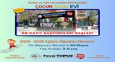 Milas Belediyesi Çocuk Oyun Evi'ne ön kayıtlar başlıyor