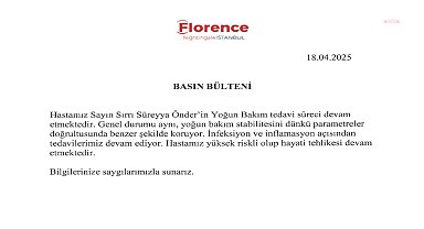 Sırrı Süreyya Önder'in sağlık durumu... Florence Nightingale İstanbul Hastanesi: 