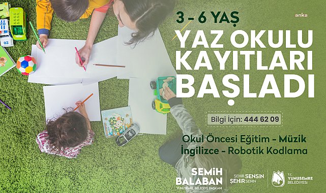 Yunusemre’de minikler için yaz okulu kayıtları başladı